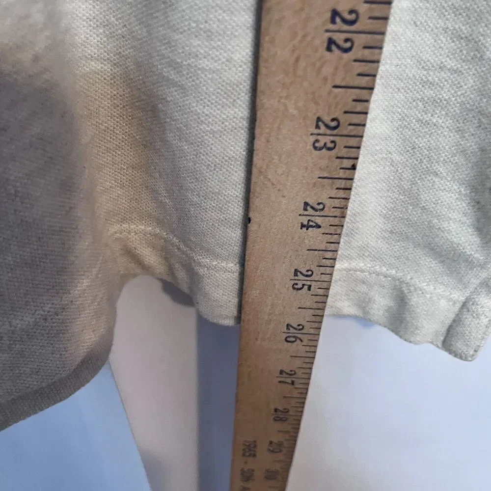 Banana Republic Men's Polo Shirt Organic Cotton Size L Short Sleeve Beige